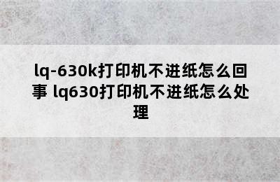 lq-630k打印机不进纸怎么回事 lq630打印机不进纸怎么处理